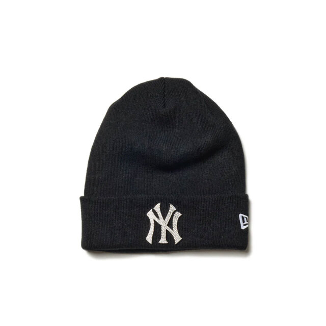 ニューエラ NEW ERA ビーニー ニットキャップ ベーシック カフニット MLB Rhinestone Badge NY YANKEES ニューヨーク・ヤンキース ブラック 黒 BLACK 14312159