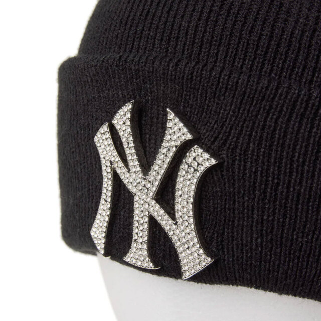 NEW ERA / BASIC CUFF KNIT MLB Rhinestone Badge NY