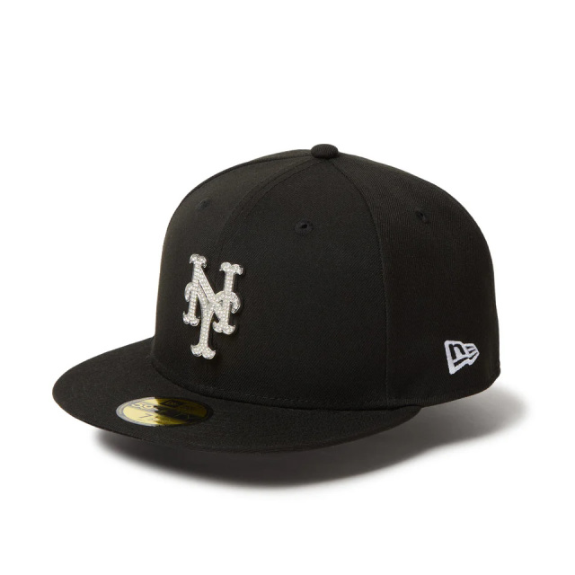 ニューエラ NEW ERA キャップ 59FIFTY Rhinestone Badge ラインストーンバッジ ニューヨーク メッツ NY METS ブラック 黒 BLACK 14668128