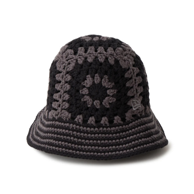 ニューエラ NEW ERA ニットバケットハット CROCHET KNIT BUCKET HAT 帽子 クロシェハット ダークグレー/ブラック DARK GREY BLACK 14744710