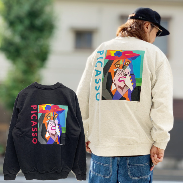 全2色 ノット オーイーエム NOT OEM クルースウェット トレーナー WEEPING WOMAN CREW SWEAT パブロ・ピカソ PICASSO アッシュグレー ASH 灰色 ブラック 黒 BLACK