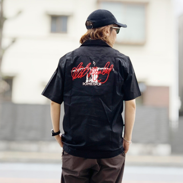 POT MEETS POP ポットミーツポップ Bob Marley EXODUS S/S WORK SHIRT (2509-U008)