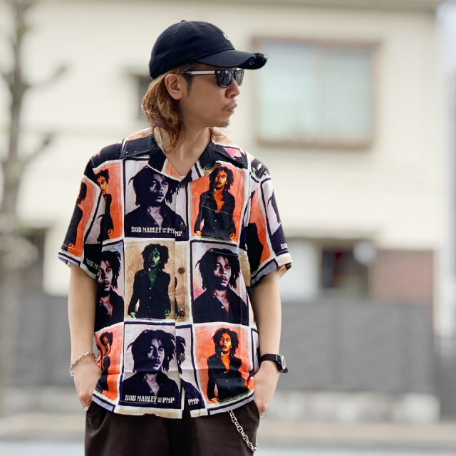 POT MEETS POP ポットミーツポップ Bob Marley PHOTO ALOHA S/S SHIRT (2509-U010)