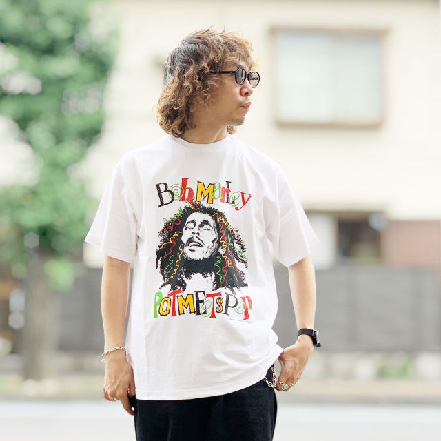 POT MEETS POP ポットミーツポップ Bob Marley NATTY DREAD SS TEE (2509-U015)