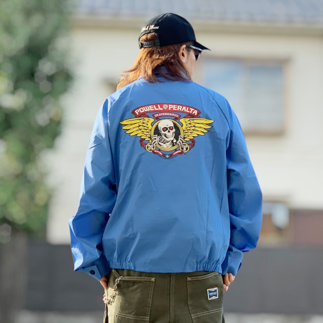 パウエルペラルタ POWELL PERALTA スイングトップ OG JACKET WINGED RIPPER OGジャケット ブルー 青 POSTAL BLUE