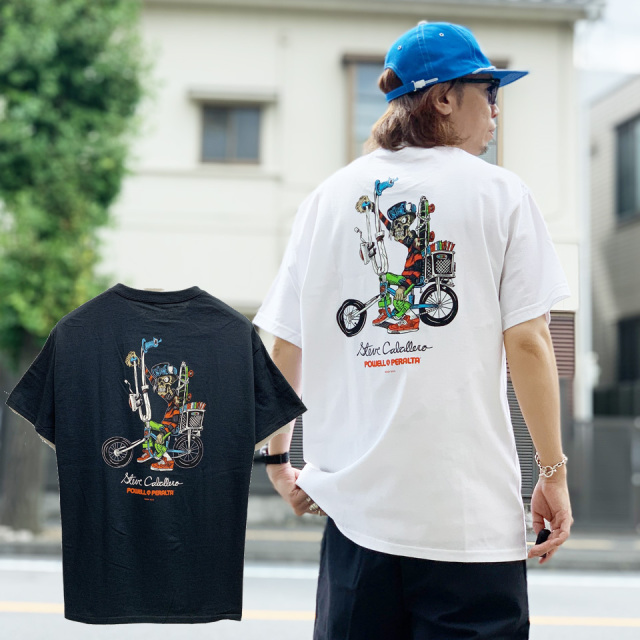 全2色 パウエルペラルタ POWELL PERALTA Tシャツ Steve Caballero Chopper Bike SS Tee ホワイト 白 WHOTE ブラック 黒 BLACK スティーブ・キャバレロ