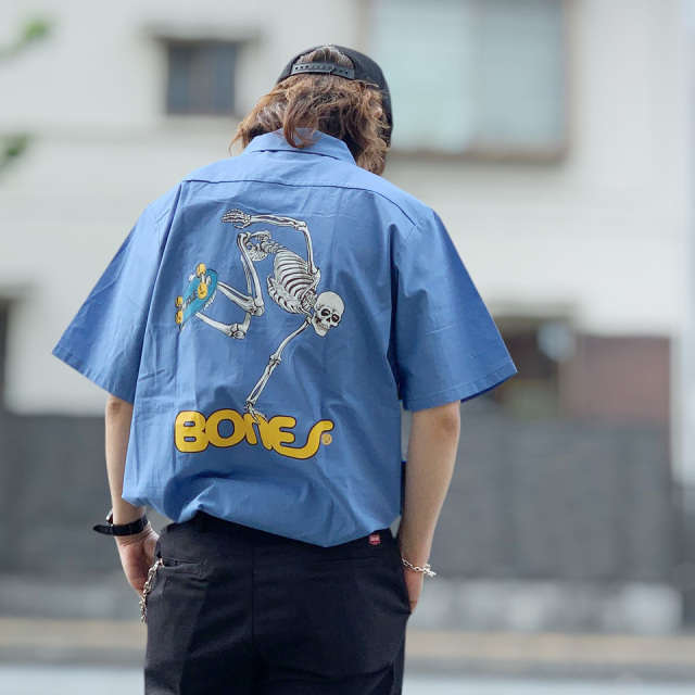 POWELL PERALTA パウエルペラルタ S/S WORK SHIRT - SKATEBOARD SKELTON
