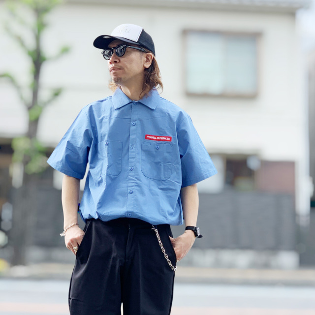 POWELL PERALTA / SS WORK SHIRT - SKATEBOARD SKELTON