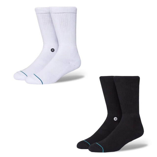全2色 スタンス STANCE SOCKS 靴下 ICON ソックス スケーターソックス ホワイト 白 WHITE アイコン