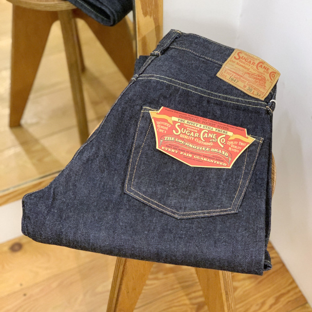 シュガーケーン SUGAR CANE デニム ジーンズ 14.25oz DENIM 1947 MODEL (REGULAR STRAIGHT)  定番モデル Lot No. SC41947 インディゴ ワンウォッシュ ヨンナナ
