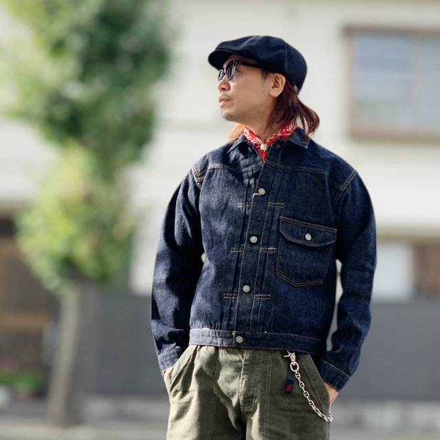 シュガーケーン SUGAR CANE デニムジャケット Gジャン 13oz. DENIM BLOUSE 1936 MODEL 定番モデル Lot No. SC11936 1st ファースト インディゴ ワンウォッシュ