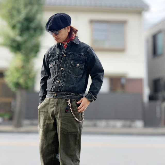 SUGAR CANE / 14.25oz. BLACK DENIM JACKET 1953 AGED MODEL