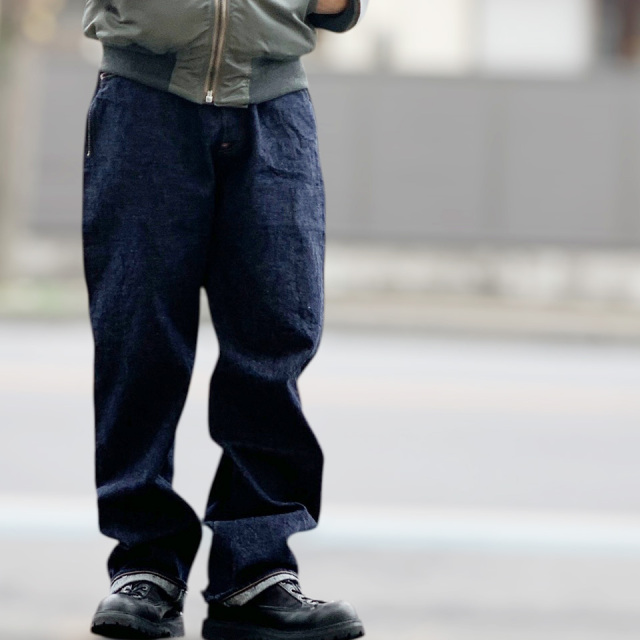 シュガーケーン SUGAR CANE デニム ジーンズ 13oz. DENIM WAIST OVERALLS 2025 MODEL (WIDE LEG) 定番モデル Lot No. SC42025 インディゴ ワンウォッシュ