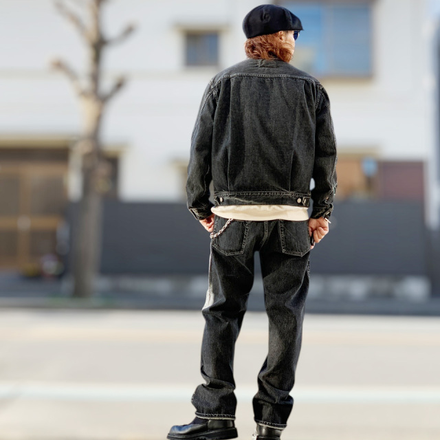 SUGAR CANE / 14.25oz. BLACK DENIM 1947 HARD WASH MODEL (REGULAR