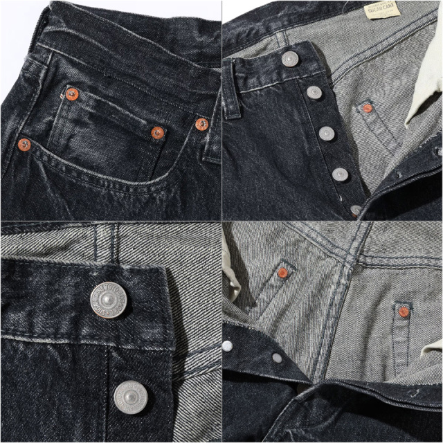 SUGAR CANE / 14.25oz. BLACK DENIM 1947 HARD WASH MODEL (REGULAR