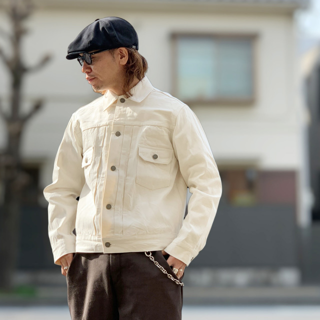 SUGAR CANE / 13oz. WHITE DENIM JACKET 1953 MODEL