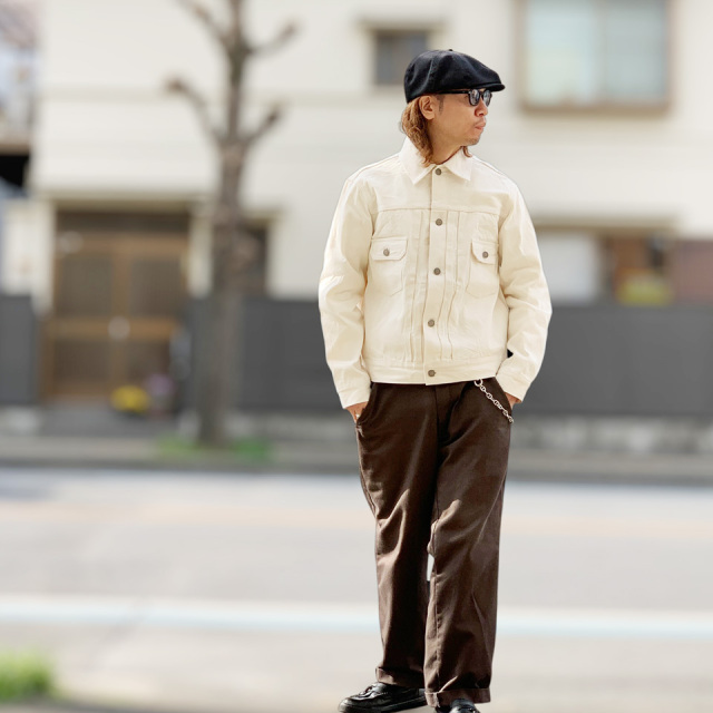 SUGAR CANE / 13oz. WHITE DENIM JACKET 1953 MODEL