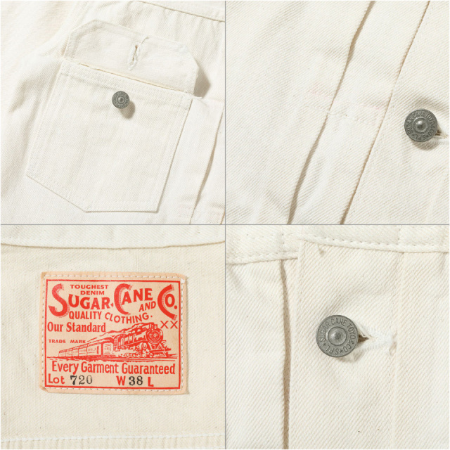 SUGAR CANE / 13oz. WHITE DENIM JACKET 1953 MODEL