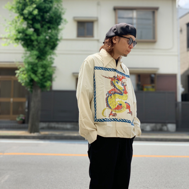 sun surf アロハ　長袖　L レーヨンシャツ　即完品 SUN SURF サンサーフ 長袖アロハシャツ SS29402 CORAL HIBISCUS