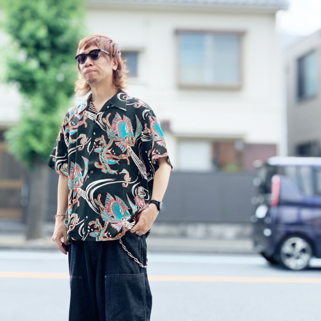 sun surf サンサーフ　アロハシャツ レーヨン　M SUN SURF / HAWAIIAN L/S SHIRT CORAL HIBISCUS