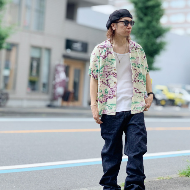 サンサーフ　2004年　能面　和柄　般若　アロハシャツ　ハワイアン　50s 日本 ⭐️即決価格⭐️SUN SURF サンサーフ 能面 般若 和柄 アロハ