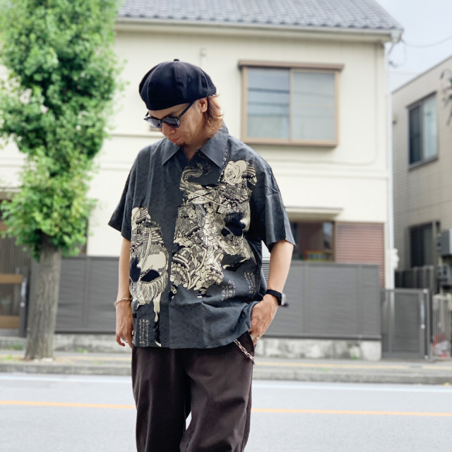 SUN SURF アロハシャツ M 黒/多色 SUN SURF / SUN SURF × 葛飾北斎 SPECIAL EDITION “画本武蔵鐙”