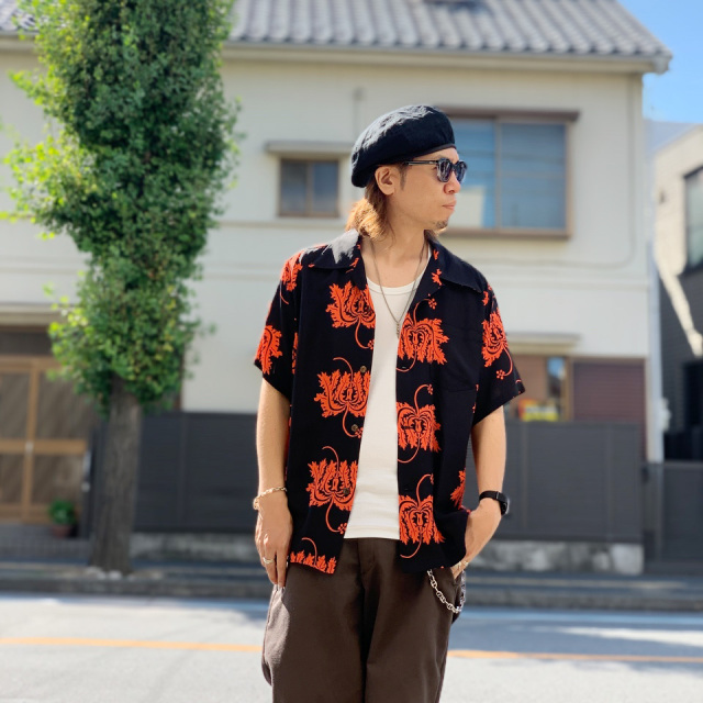 SUN SURF / RAYON HAWAIIAN S/S SHIRT “CORAL HIBISCUS”