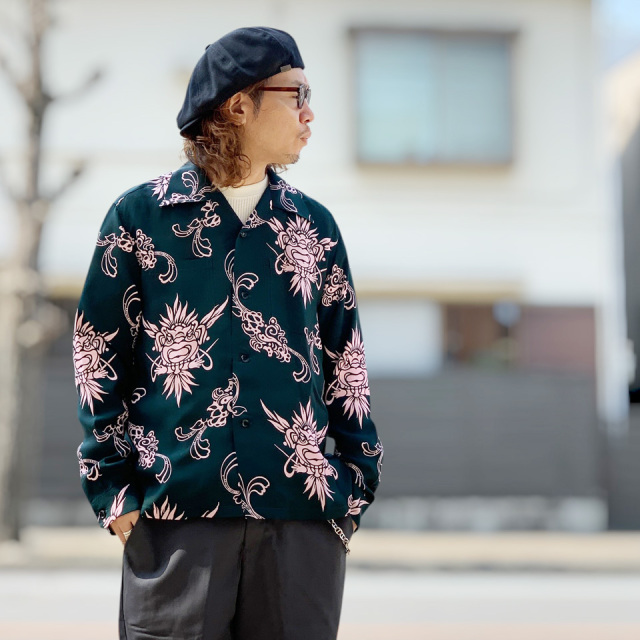 SUN SURF サンサーフ HAWAIIAN RAYON L/S SHIRT TIKI (SS29601)