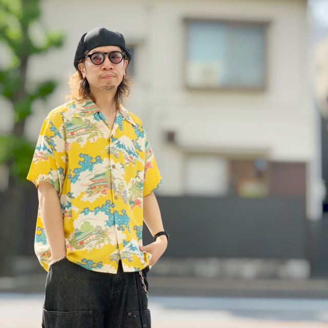 サンサーフ ハワイアン アロハシャツ XSサイズ SUNSURF 黄色 半袖 SUN SURF / HAWAIIAN S/S SHIRT “ANCIENT CAPITAL”