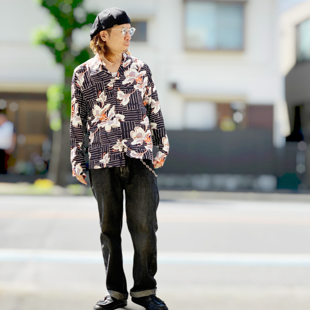 SUN SURF / HAWAIIAN RAYON L/S SHIRT “WHITE GINGER