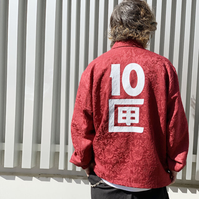 【20%OFF】全2色 TENBOX 10匣 テンボックス コーチジャケット OG LOGO COACH JACKET ブラック 黒 BLACK バーガンディー BURGUNDY TBX-020JK-24