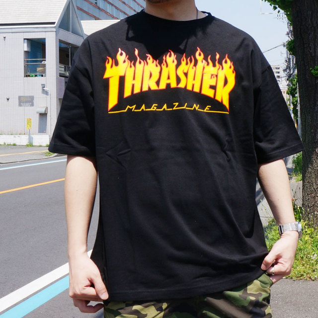【50%OFF】 SALE セール 全2色 THRASHER スラッシャー Tシャツ FLAME LOGO BIG SILHOUETTE S/S Tee ビッグシルエット TH91130BS ホワイト ブラック 【50%OFF】 SALE セール 全2色 THRASHER スラッシャー Tシャツ FLAME LOGO BIG SILHOUETTE S/S Tee ビッグシルエット TH91130BS ホワイト ブラック