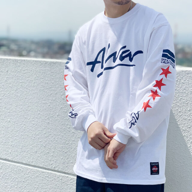 別注 全2色 TONY ALVA トニーアルバ STAR L/S Tee ロンT Tシャツ ホワイト ブラック