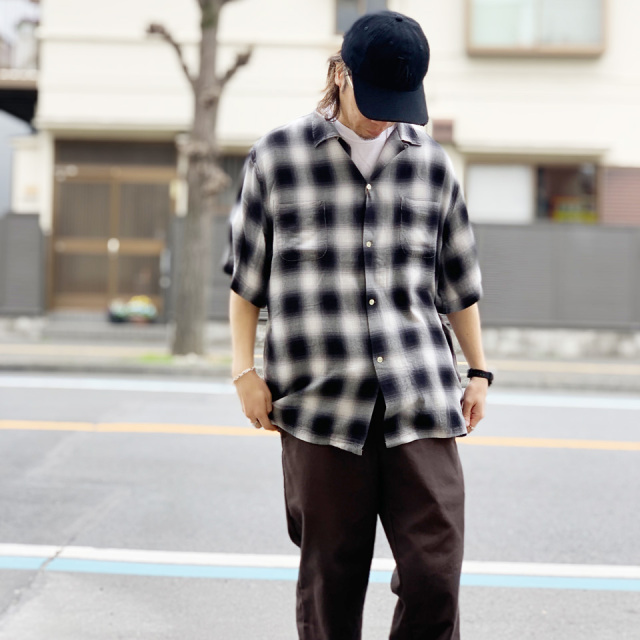 トップス 60s TOWN CRAFT S/S Ombre Check Shirts TOWN CRAFT / 60S OMBRE CHECK LOOP COLLAR SS SHIRTS