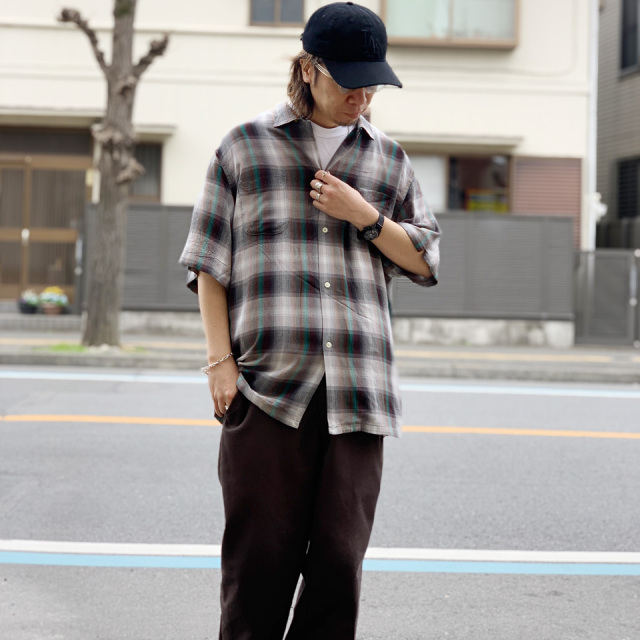 トップス 60s TOWN CRAFT S/S Ombre Check Shirts TOWN CRAFT / 60S OMBRE CHECK LOOP COLLAR SS SHIRTS