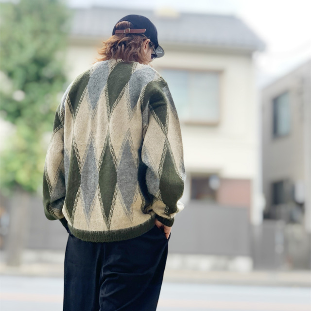 TOWN CRAFT モヘアカーディガン アーガイル模様 TOWN CRAFT モヘアカーディガン アーガイル模様 TOWN CRAFT