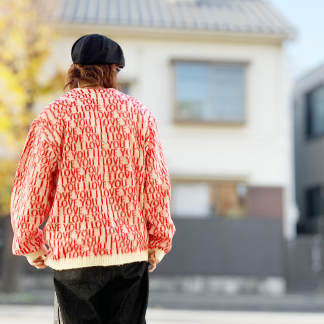 TOWN CRAFT / I LOVE YOU SHAGGY CARDIGAN