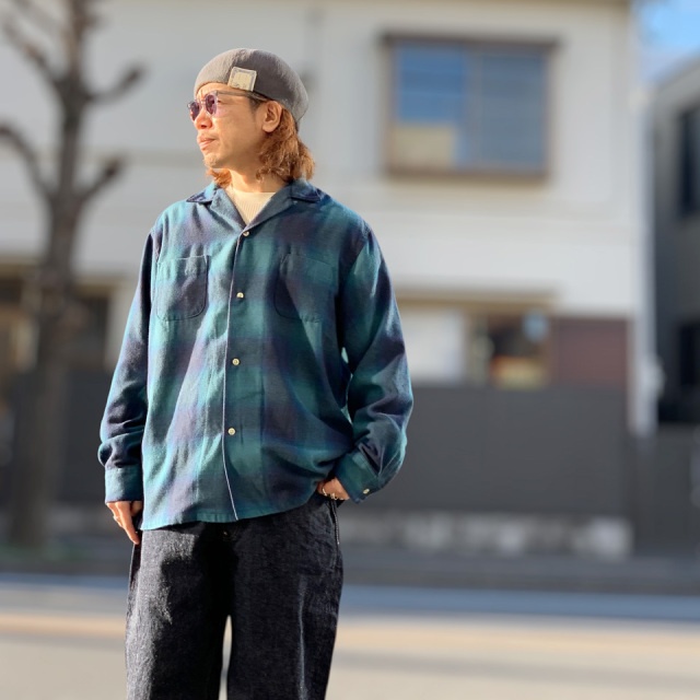 TOWN CRAFT / 60S OMBRE CHECK LOOP COLLAR NEL SHIRTS