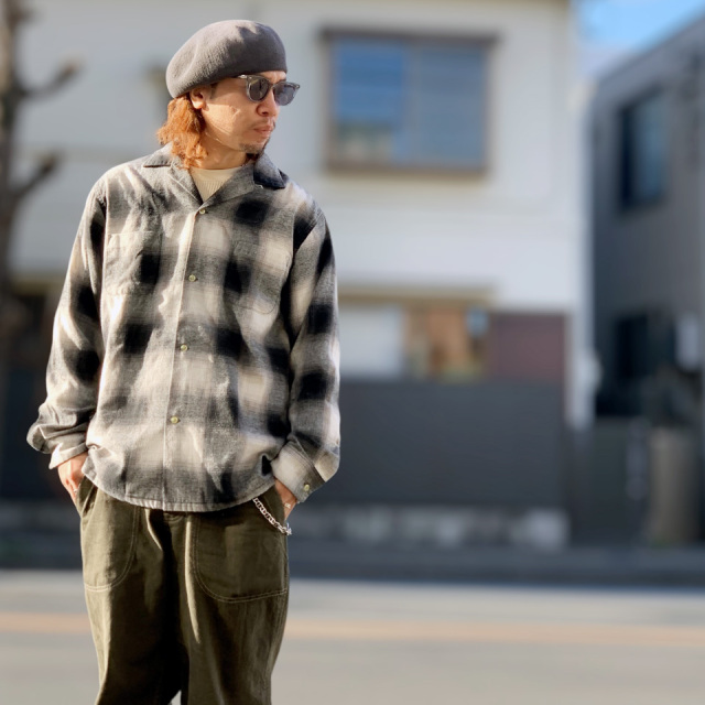 TOWN CRAFT / 60S OMBRE CHECK LOOP COLLAR NEL SHIRTS