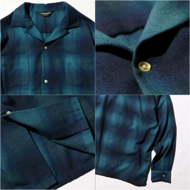 TOWN CRAFT / 60S OMBRE CHECK LOOP COLLAR NEL SHIRTS