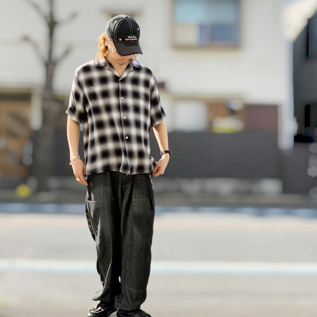 TOWN CRAFT / 60S OMBRE CHECK LOOP COLLAR SS SHIRTS