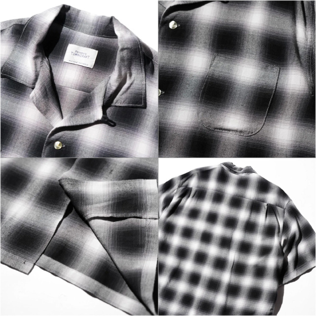 TOWN CRAFT / 60S OMBRE CHECK LOOP COLLAR SS SHIRTS