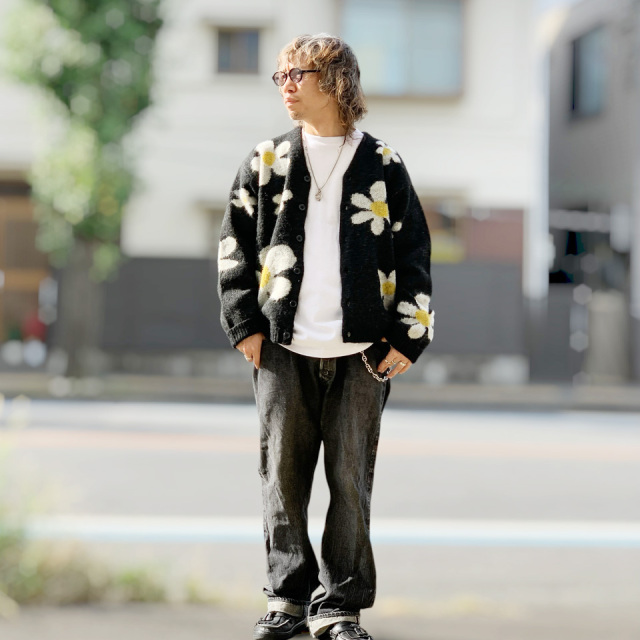 70s´TOWNCRAFT JCPenney ポケットロンT XL 未使用 TOWN CRAFT / MOHAIR SHAGGY JACQUARD CARDIGAN