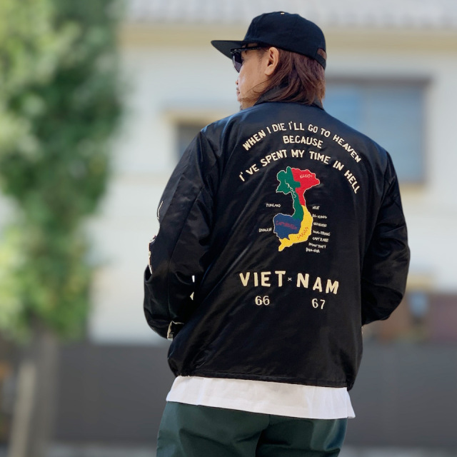 テーラー東洋 TAILOR TOYO ベトジャン Mid 1960s Style Satin Vietnam Jacket “VIET-NAM MAP” サテン ブラック 黒 BLACK Lot No. TT15798
