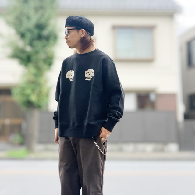 テーラー東洋 / SUKA CREW SWEAT EMBROIDERED “SKULL & SNAKE”
