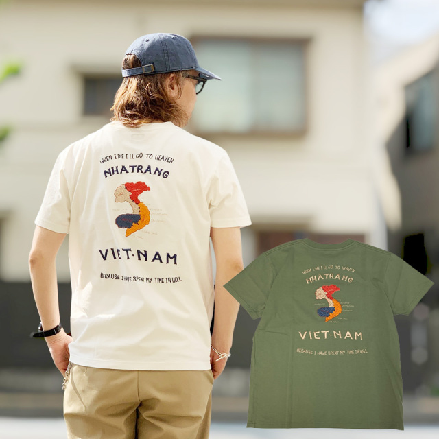 全2色 テーラー東洋 TAILOR TOYO SUKA T-SHIRT EMBROIDERED “NHA TRANG VIET-NAM” (TT79590)
