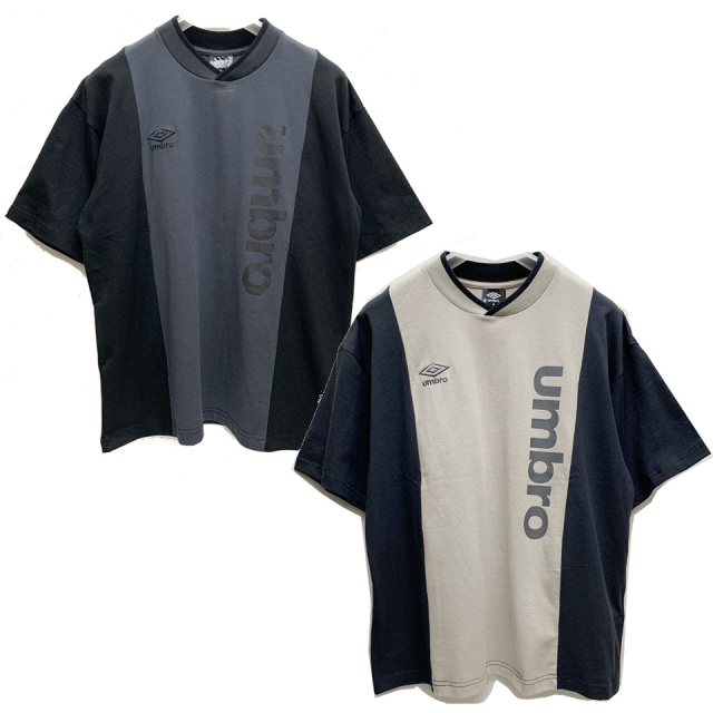 【20%OFF】全2色 アンブロ UMBRO Tシャツ V-NECK PANELED SS Tee 半袖 ブラック 黒 BLACK グレー GREY