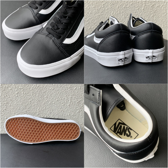 VANS / OLD SKOOL LEATHER BLACK/TRUE WHITE