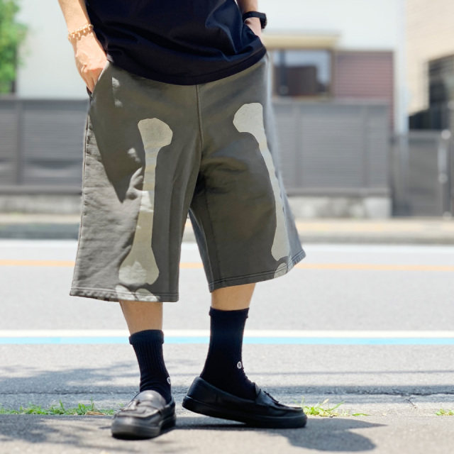 バンソン VANSON スウェットショーツ ショートパンツ BONE SWEAT SHORT PANTS ピグメント加工 ブラック 黒 BLACK RZV-2504