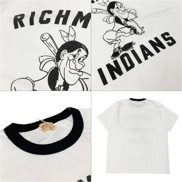 WHITESVILLE / S/S RINGER T-SHIRT - RICHMOND INDIANS